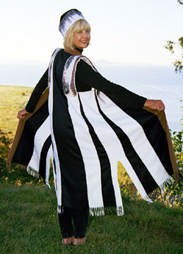 Felted Alpaca Hat and Epaulets & Alpaca Panel Coat